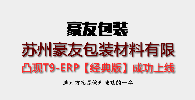苏州豪友包装凸现ERP正式使用