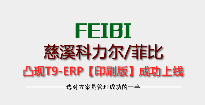 慈溪科力尔/菲比印务上线凸现T9-ERP系统