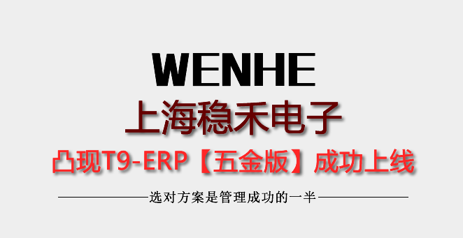 上海稳禾电子五金冲压凸现T9-ERP成功上线