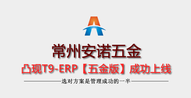 常州安诺五金制品5年老客户凸现T9-ERP升级