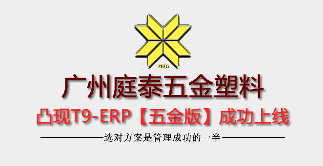 庭泰五金塑料凸现T9-ERP上线使用